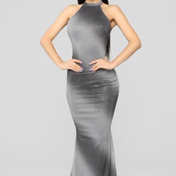 Elegant Black and Silver Women's Dress - Picture 1 of 2